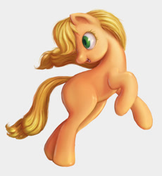 Size: 630x684 | Tagged: safe, artist:stratodraw, character:applejack, character:twilight sparkle, species:pony, species:unicorn, blank flank, clothing, costume, disguise, female, hatless, hidden horn, looking back, mare, missing accessory, missing cutie mark, profile, simple background, smiling, solo