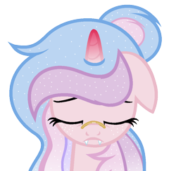 Size: 800x780 | Tagged: safe, artist:diamond-chiva, base used, oc, oc:little harmony, species:alicorn, species:pony, fangs, female, mare, sad, simple background, solo, transparent background