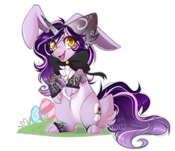 Size: 1448x1250 | Tagged: safe, artist:monogy, oc, oc:moonlight, species:pony, species:unicorn, animal costume, bunny costume, clothing, costume, female, mare, simple background, solo, transparent background