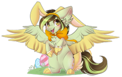 Size: 1802x1138 | Tagged: safe, artist:monogy, oc, oc:akane, species:pegasus, species:pony, animal costume, bunny costume, clothing, costume, female, mare, simple background, solo, transparent background, two toned wings
