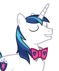 Size: 2800x3344 | Tagged: safe, artist:dashiesparkle edit, artist:disneymarvel96, edit, character:shining armor, species:pony, bow tie, bowties are cool, content, eyes closed, happy, vector, vector edit
