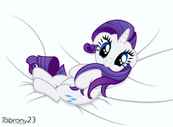 Size: 3400x2500 | Tagged: safe, artist:tabrony23, character:rarity, species:pony, species:unicorn, biting, cute, dawwww, female, floppy ears, hair bite, looking at you, lying down, mare, raribetes, solo, weapons-grade cute