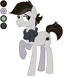 Size: 2432x2900 | Tagged: safe, artist:diamond-chiva, oc, oc:charcoal pie, parent:maud pie, parent:mudbriar, parents:maudbriar, species:earth pony, species:pony, clothing, male, offspring, scarf, simple background, solo, stallion, transparent background