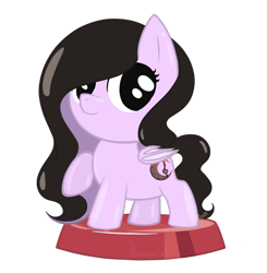 Size: 1000x1020 | Tagged: safe, artist:nekoremilia1, oc, oc only, oc:chia scarlet, species:pony, chibi, cute, female, figure, mare, pocket ponies, simple background, solo, transparent background, vampire