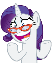 Size: 4990x6000 | Tagged: safe, artist:famousmari5, character:rarity, species:pony, species:unicorn, .mov, episode:she's all yak, g4, my little pony: friendship is magic, absurd resolution, dress.mov, faec, female, glasses, mare, open mouth, rarity's glasses, simple background, solo, transparent background, vector