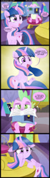 Size: 900x3225 | Tagged: safe, artist:coltsteelstallion, edit, character:spike, character:twilight sparkle, character:twilight sparkle (alicorn), species:alicorn, species:pony, episode:amending fences, g4, my little pony: friendship is magic, book, comic, creeper, cyrillic, female, floppy ears, mare, minecraft, pouting, raised hoof, reading, russian, sad, tower of pimps, translation, underhoof