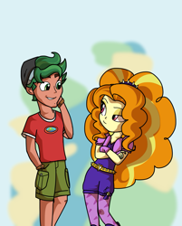 Size: 1075x1338 | Tagged: safe, artist:andromedasparkz, character:adagio dazzle, character:timber spruce, my little pony:equestria girls, crossed arms, female, male, shipping, straight, timberdazzle