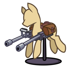 Size: 1024x931 | Tagged: safe, artist:cazra, species:pony, fallout equestria, battle saddle, gun, mannequin, object, saddle bag, vector, weapon