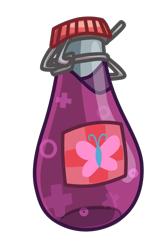 Size: 641x964 | Tagged: safe, artist:cazra, fallout equestria, bottle, butterfly, healing potion, health potion, ministry of peace, no pony, object, potion, simple background, transparent background, vector