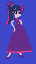 Size: 370x654 | Tagged: safe, artist:starman1999, base used, character:twilight sparkle, character:twilight sparkle (scitwi), species:eqg human, g4, my little pony: equestria girls, my little pony:equestria girls, female, geode of telekinesis, glasses, long dress, magical geodes, ponytail, solo