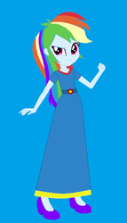 Size: 348x610 | Tagged: safe, artist:starman1999, base used, character:rainbow dash, my little pony:equestria girls, eqg promo pose set, female, long dress, rainbow dash always dresses in style, solo