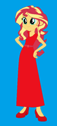 Size: 278x616 | Tagged: safe, artist:starman1999, base used, character:sunset shimmer, my little pony:equestria girls, female, long dress, solo