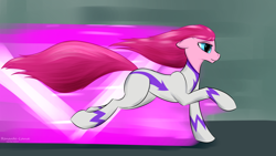 Size: 1920x1080 | Tagged: safe, artist:renarde-louve, character:fili-second, character:pinkie pie, species:pony, episode:power ponies, g4, my little pony: friendship is magic, blurred background, gotta go fast