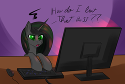 Size: 1484x1000 | Tagged: safe, artist:renarde-louve, oc, oc only, oc:renarde-louve, species:alicorn, species:pony, newbie artist training grounds, atg 2019, computer mouse, computer screen, female, keyboard, solo