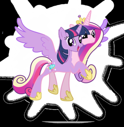Size: 1254x1285 | Tagged: safe, artist:theunknowenone1, character:princess cadance, character:twilight sparkle, character:twilight sparkle (alicorn), species:alicorn, species:pony, fusion