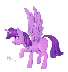 Size: 936x993 | Tagged: safe, artist:stratodraw, character:twilight sparkle, character:twilight sparkle (alicorn), species:alicorn, species:pony, female, missing cutie mark, raised hoof, simple background, solo, spread wings, sunshine sunshine, white background, wings