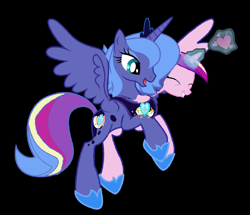 Size: 1593x1369 | Tagged: safe, artist:theunknowenone1, character:princess cadance, character:princess luna, species:alicorn, species:pony, fusion, s1 luna, teen princess cadance, we have become one
