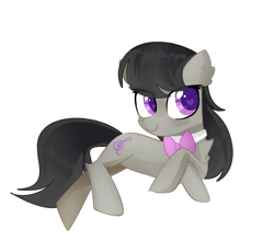 Size: 1989x1750 | Tagged: safe, artist:andromedasparkz, character:octavia melody, species:earth pony, species:pony, bow tie, chest fluff, colored pupils, cute, ear fluff, female, heart eyes, mare, prone, simple background, smiling, solo, tavibetes, white background, wingding eyes