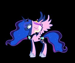 Size: 1461x1225 | Tagged: safe, artist:theunknowenone1, character:princess cadance, character:princess luna, species:alicorn, species:pony, fusion