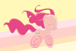 Size: 2175x1476 | Tagged: safe, artist:andromedasparkz, character:pinkie pie, species:earth pony, species:pony, newbie artist training grounds, atg 2019, eyes closed, female, grin, mare, running, simple background, smiling, solo