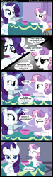 Size: 1200x4000 | Tagged: safe, artist:coltsteelstallion, character:rarity, character:sweetie belle, cannibalism, comic, crayon, generosity, marshmallow, nom, tower of pimps