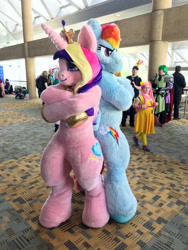 Size: 3002x4000 | Tagged: safe, artist:qtpony, character:princess cadance, character:rainbow dash, character:spike, species:human, bronycon, clothing, cosplay, costume, fursuit, irl, irl human, photo