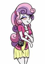 Size: 2480x3508 | Tagged: safe, artist:stammis, character:sweetie belle, my little pony:equestria girls, cute, diasweetes, female, older, older sweetie belle, purse, simple background, solo, white background