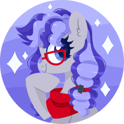 Size: 894x894 | Tagged: safe, artist:sonnatora, oc, oc:cinnabyte, species:pony, adorkable, bandana, commission, cute, dork, glasses, icon, smiling, your character here