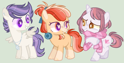 Size: 1058x540 | Tagged: safe, artist:nocturnal-moonlight, base used, oc, oc only, oc:strawberry pop, oc:sweetheart, oc:thunder shock, parent:apple bloom, parent:button mash, parent:rumble, parent:scootaloo, parent:sweetie belle, parent:tender taps, parents:rumbloo, parents:sweetiemash, parents:tenderbloom, species:earth pony, species:pegasus, species:pony, species:unicorn, colt, female, filly, male, offspring, simple background