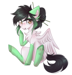 Size: 1212x1262 | Tagged: safe, artist:monogy, oc, oc only, oc:mintori, species:pegasus, species:pony, chest fluff, female, mare, simple background, sitting, solo, transparent background
