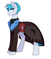 Size: 2228x2576 | Tagged: safe, artist:darlyjay, oc, oc:whiteout, species:pony, species:unicorn, book, broken horn, clothing, horn, male, simple background, solo, stallion, transparent background