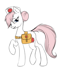 Size: 773x900 | Tagged: safe, artist:28gooddays, edit, character:nurse redheart, species:pony, color edit, colored, female, medical saddlebag, solo