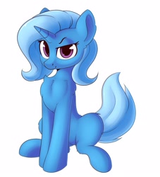 Size: 2320x2560 | Tagged: safe, artist:anti1mozg, character:trixie, species:pony, species:unicorn, chest fluff, cute, diatrixes, ear fluff, female, leg fluff, looking at you, mare, simple background, solo, white background