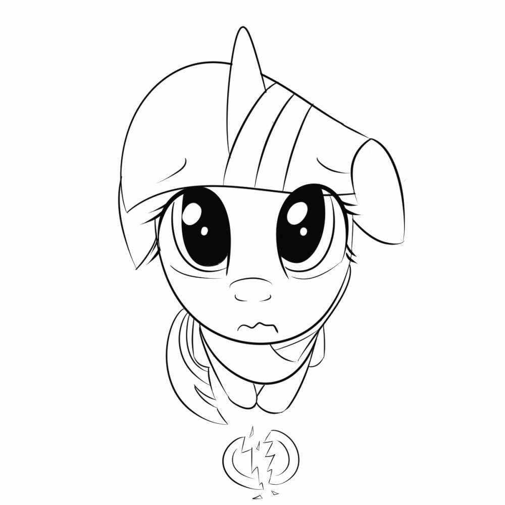 Size: 1000x1000 | Tagged: safe, artist:yinglongfujun, character:twilight sparkle, species:pony, animated, black and white, broken, eye shimmer, female, floppy ears, gif, grayscale, guilty, looking at you, looking up at you, mare, monochrome, perspective, plate, solo, wavy mouth
