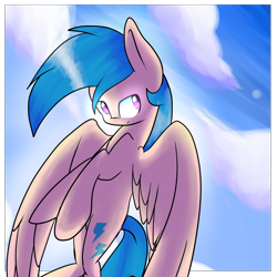 Size: 894x894 | Tagged: safe, artist:myralilth, artist:snowolive, character:firefly, species:pegasus, species:pony, g1, collaboration, cutie mark, female, flying, g1 to g4, generation leap, looking up, mare, sidemouth, smiling, solo