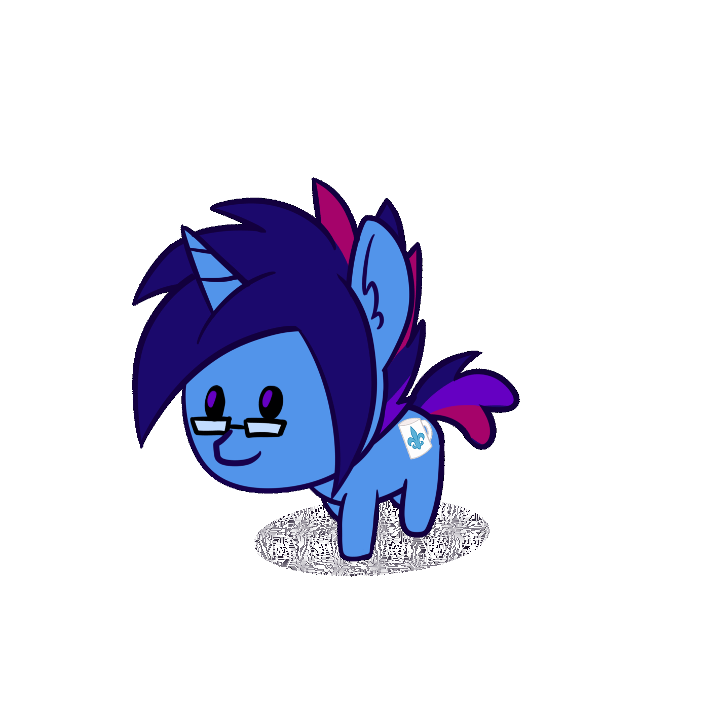 Size: 1417x1417 | Tagged: safe, artist:earth_pony_colds, oc, oc:marquis majordome, species:pony, species:unicorn, animated, gif, glasses