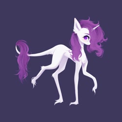 Size: 894x894 | Tagged: safe, artist:hyshyy, character:rarity, species:pony, blue background, female, simple background, solo, unshorn fetlocks
