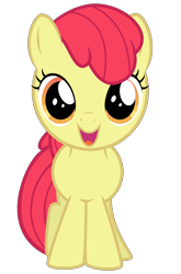 Size: 4735x7168 | Tagged: safe, artist:thatguy1945, edit, editor:slayerbvc, part of a set, character:apple bloom, species:pony, episode:just for sidekicks, g4, my little pony: friendship is magic, absurd resolution, accessory-less edit, adorabloom, cute, missing accessory, simple background, transparent background, vector, vector edit