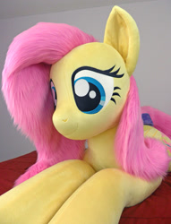 Size: 1981x2592 | Tagged: safe, artist:qtpony, character:fluttershy, species:pony, irl, life size, photo, plushie, solo