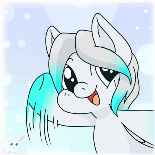 Size: 500x500 | Tagged: safe, artist:nekoremilia1, oc, oc:cold front, species:pegasus, species:pony, animated, gif, solo, waving