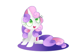 Size: 1400x1000 | Tagged: safe, artist:andromedasparkz, character:sweetie belle, species:pony, species:unicorn, colored pupils, cute, diasweetes, female, filly, open mouth, simple background, sitting, solo, transparent background