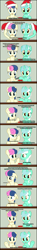 Size: 1023x6871 | Tagged: safe, artist:tritebristle, character:bon bon, character:lyra heartstrings, character:sweetie drops, species:pony, 3d, blushing, button, christmas, clothing, comic, floppy ears, fourth wall, hat, holiday, implied lesbian, implied lyrabon, implied shipping, santa hat