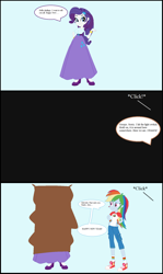 Size: 1124x1887 | Tagged: safe, artist:starman1999, base used, character:rainbow dash, character:rarity, species:human, my little pony:equestria girls, bagged, clothing, covered, humanized, long skirt, skirt