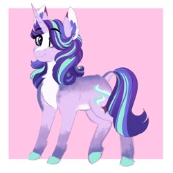 Size: 1200x1200 | Tagged: safe, artist:scarletskitty12, character:starlight glimmer, species:pony, species:unicorn, blaze (coat marking), cheek fluff, chest fluff, coat markings, colored ears, colored hooves, cute, dock, ear fluff, female, glimmerbetes, hair over one eye, leg fluff, mare, solo