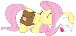 Size: 8192x3891 | Tagged: safe, artist:thatguy1945, character:angel bunny, character:fluttershy, episode:just for sidekicks, g4, my little pony: friendship is magic, .svg available, absurd resolution, simple background, snuggling, transparent background, vector