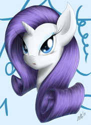 Size: 486x666 | Tagged: safe, artist:zigword, character:rarity, species:pony, species:unicorn, bust, female, solo, thread