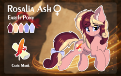 Size: 1920x1200 | Tagged: safe, artist:lunar froxy, oc, oc only, oc:rosalia ash, species:earth pony, species:pony, cheek fluff, chest fluff, ear fluff, female, fluffy, looking at you, mare, reference sheet