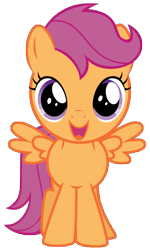 Size: 4906x8192 | Tagged: safe, artist:thatguy1945, part of a set, character:scootaloo, species:pegasus, species:pony, episode:just for sidekicks, g4, my little pony: friendship is magic, absurd resolution, cute, cutealoo, looking at you, simple background, spread wings, transparent background, vector, wings