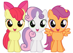 Size: 8192x5912 | Tagged: safe, artist:thatguy1945, character:apple bloom, character:scootaloo, character:sweetie belle, species:pegasus, species:pony, episode:just for sidekicks, g4, my little pony: friendship is magic, absurd resolution, adorabloom, cute, cutealoo, cutie mark crusaders, diasweetes, looking at you, simple background, transparent background, vector, weapons-grade cute