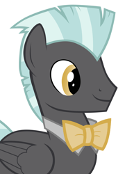 Size: 1704x2368 | Tagged: safe, artist:90sigma, artist:disneymarvel96, edit, character:thunderlane, species:pegasus, species:pony, bow tie, bowties are cool, bust, male, portrait, solo, vector, vector edit